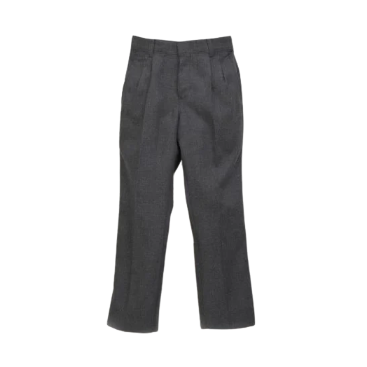 Boys Tri-Blend Charcoal Pleated Pant with SU Bar