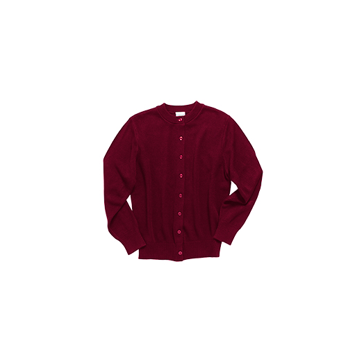Adult Elderwear Maroon Crewneck Cardigan Sweater