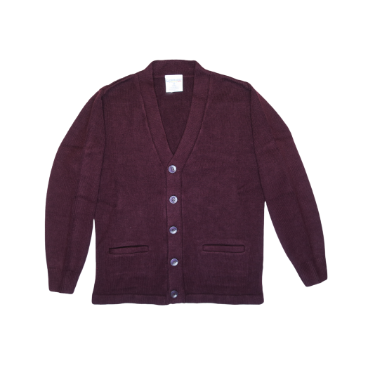 Elderwear Maroon V-Neck Cardigan Sweater