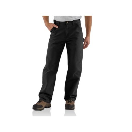 B11 Carhartt Mens Washed Duck Work Dungaree Pant in Black