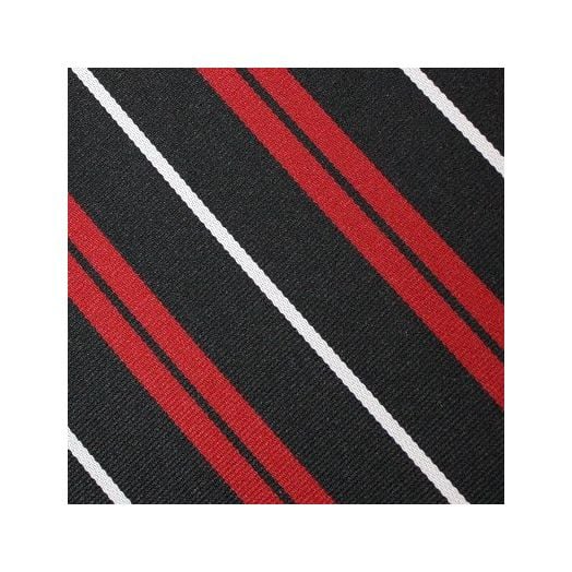 Black/Red/Silver Striped Tie