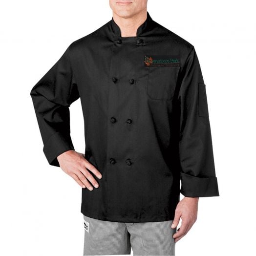 Brownsboro Park Black French Knot Chef Coat