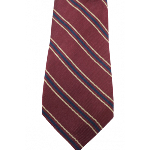 Burgundy/Navy Stripe In Hand Tie