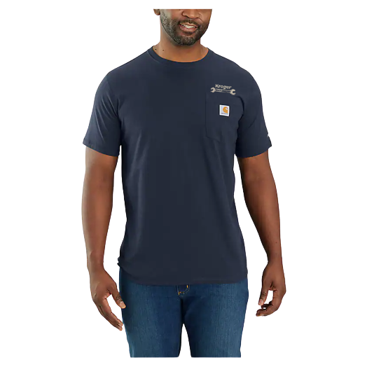 Carhartt Force® Pocket T-Shirt in Navy with Kroger Engineering Logo