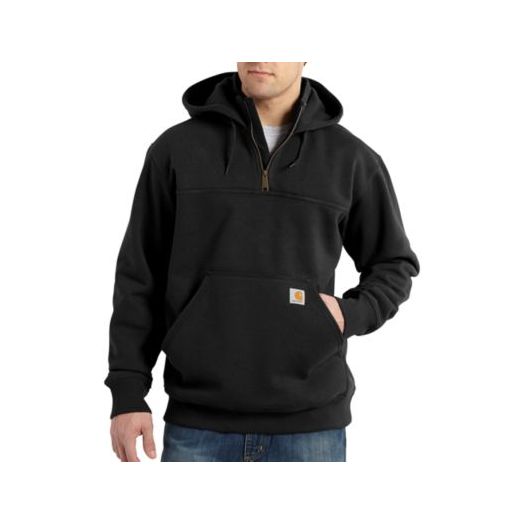 Carhartt Rain Defender Paxton Hooded Zip Mock Sweatshirt in Black