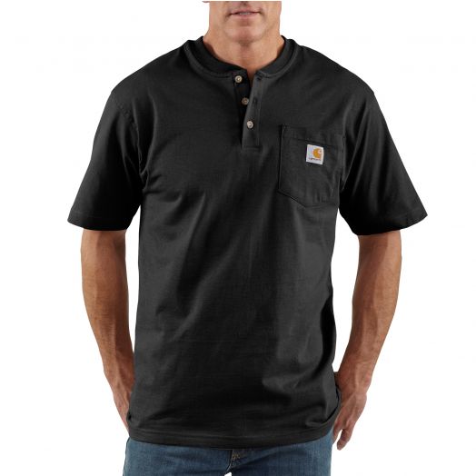 Carhartt Workwear Men's Short Sleeve Black Henley T-Shirt