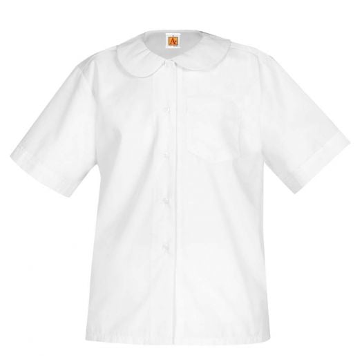 Female Short Sleeve Round Collar Blouse with Central Baptist Logo