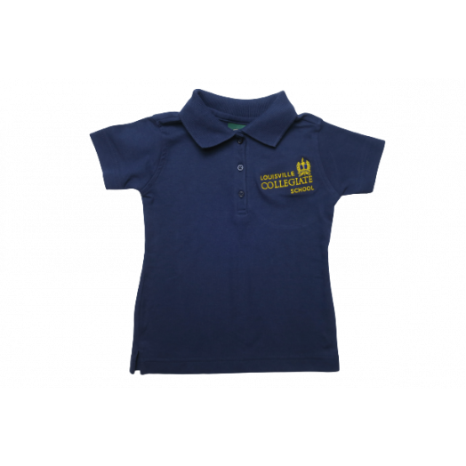 Female Short Sleeve Polo Shirt with Collegiate Logo
