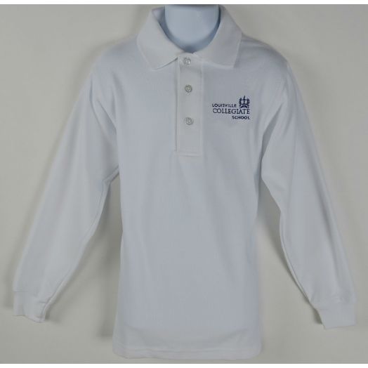 Long Sleeve Polo Shirt with Collegiate Logo