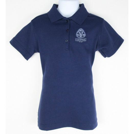 Female Short Sleeve Polo Shirt with Covenant Classical Logo
