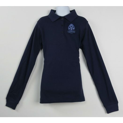 Female Long Sleeve Polo Shirt with Covenant Classical Logo