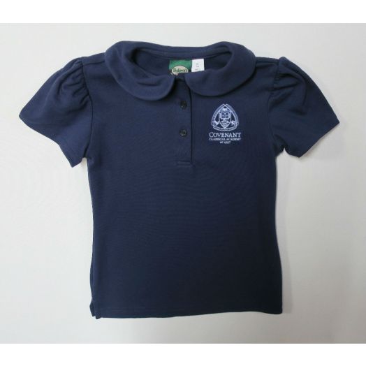 Girls Round Collar Polo Shirt with Covenant Classical Logo