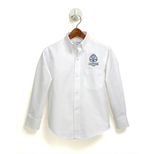 Male Long Sleeve Oxford Shirt with Covenant Classical Logo
