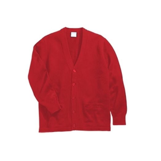 Elderwear Red V-Neck Cardigan Sweater