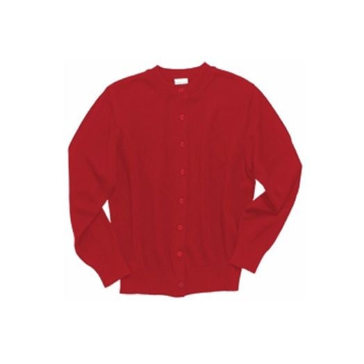 Elderwear Red Crewneck Cardigan Sweater