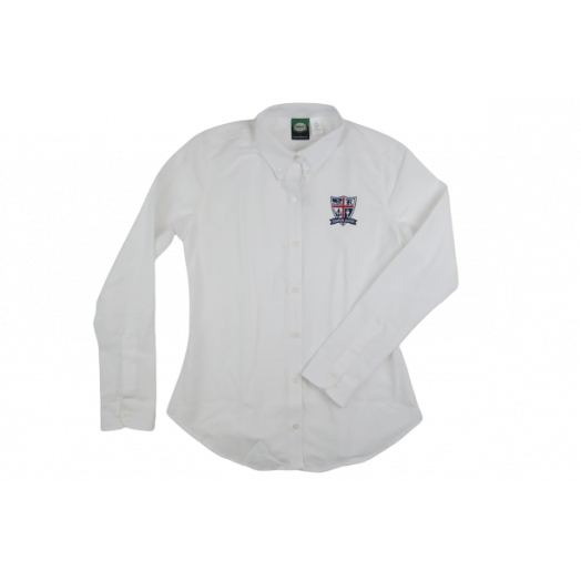 Female Fit Long Sleeve Oxford Shirt with Royalmont Logo