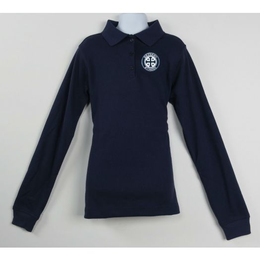 Female Fit Long Sleeve Polo Shirt with Bethany School Logo