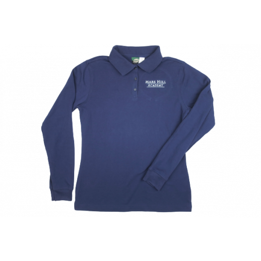 Female Fit Long Sleeve Polo Shirt with Mars Hill (Ohio) Logo