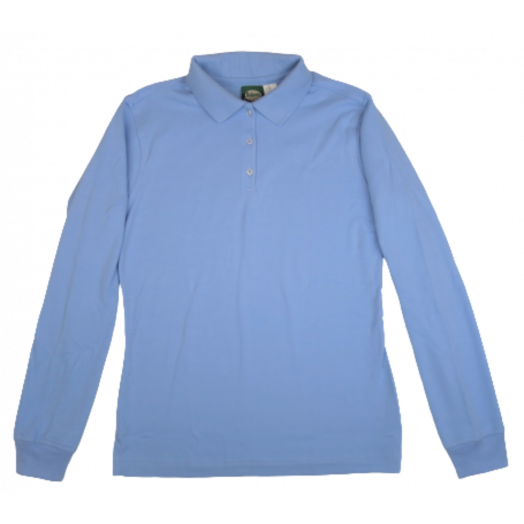 Female Long Sleeve Light Blue Polo Shirt