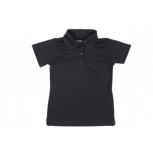 Female Short Sleeve Black Dri-Fit Polo Shirt
