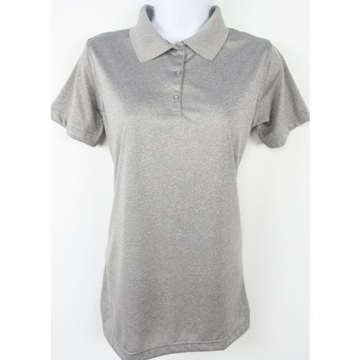 Female Short Sleeve Heather Grey Dri-Fit Polo Shirt