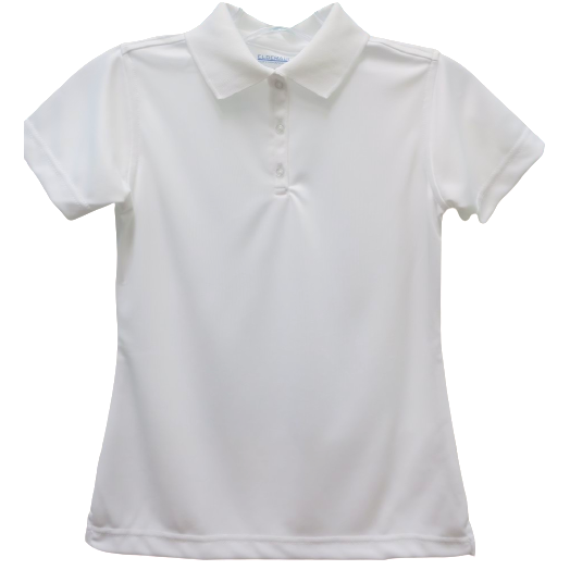 Female Short Sleeve White Dri-Fit Polo Shirt