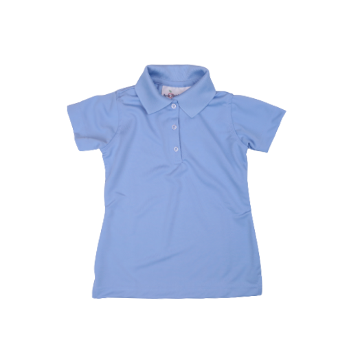 Female Short Sleeve Light Blue Dri-Fit Polo Shirt