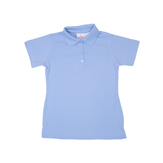 Female Short Sleeve Light Blue Polo Shirt