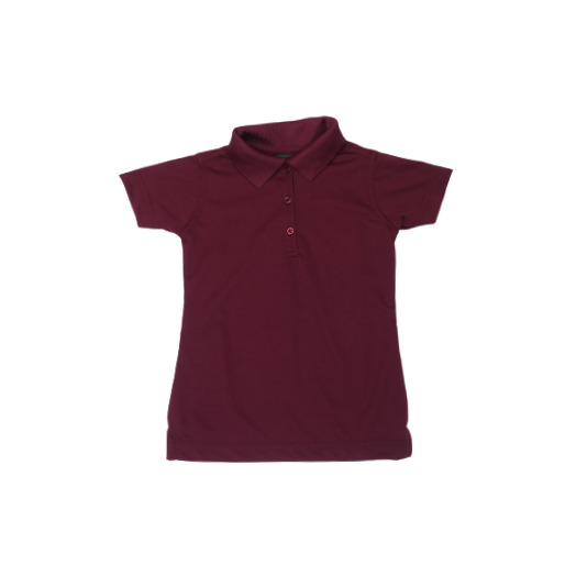 Female Short Sleeve Maroon Dri-Fit Polo Shirt