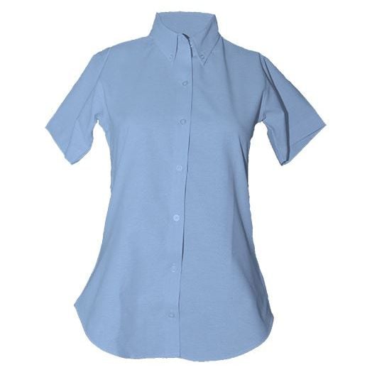Female Short Sleeve Light Blue Oxford Shirt