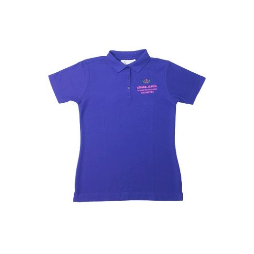 Female Short Sleeve Polo Shirt with Grace James Orchestra Logo