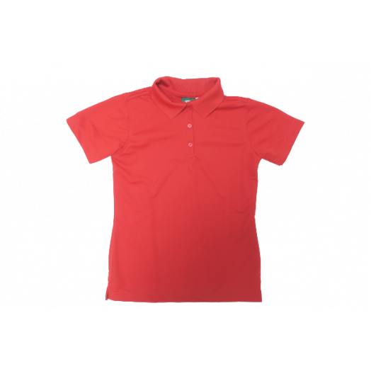 Female Short Sleeve Red Dri-Fit Polo Shirt