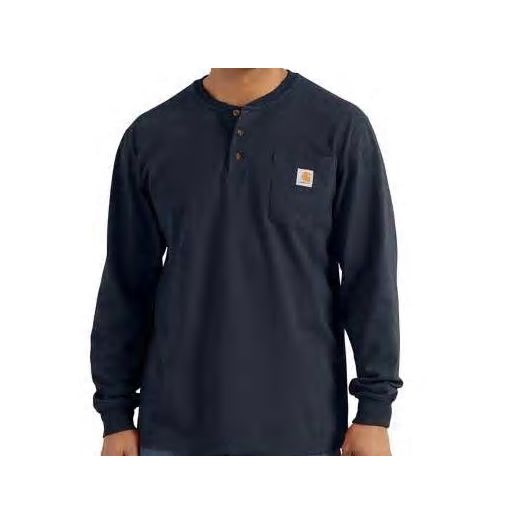 Kroger Carhartt Navy Long Sleeve Henley T-Shirt