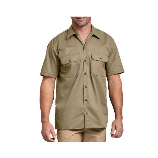 Kroger Technology Dickies Khaki Short Sleeve Work Shirt