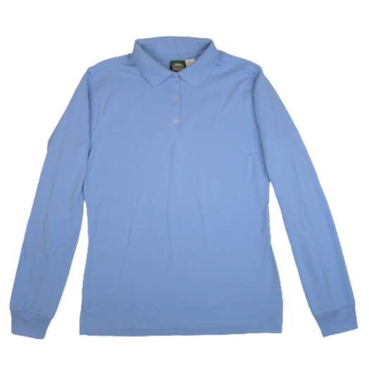 Female Long Sleeve Light Blue Polo Shirt