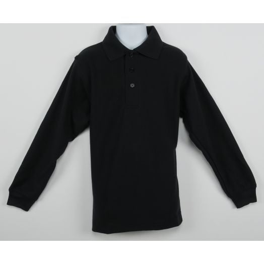 Long Sleeve Black Polo Shirt
