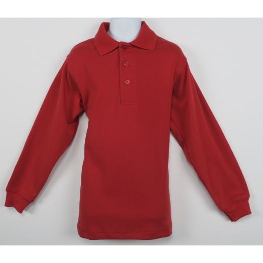 Long Sleeve Red Polo Shirt