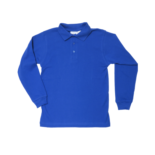 Long Sleeve Royal Blue Polo Shirt