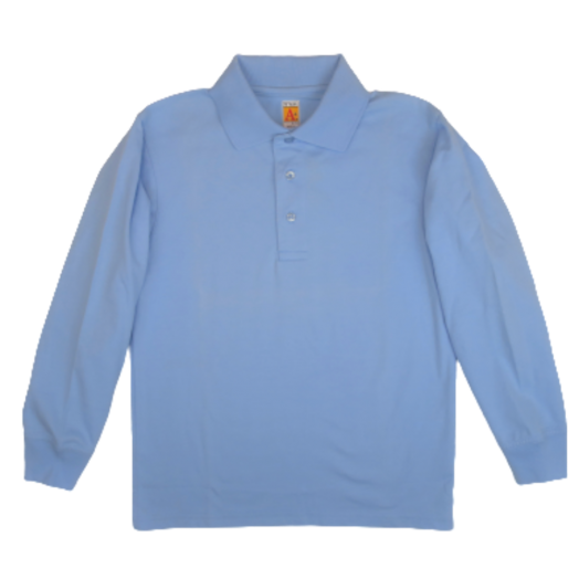 Long Sleeve Light Blue Polo Shirt
