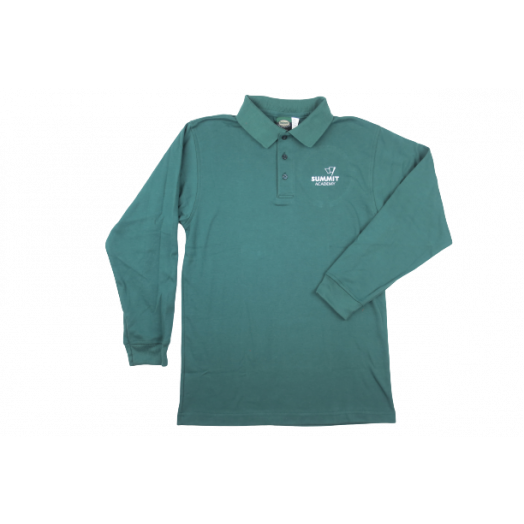 Unisex Long Sleeve Polo Shirt With Summit Academy Logo