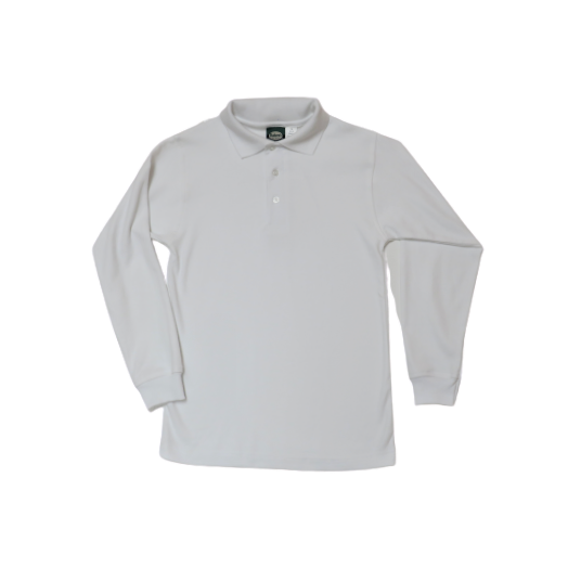 Long Sleeve White Polo Shirt