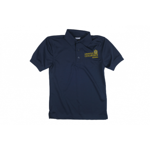 Short Sleeve Dri-Fit Polo Shirt with Collegiate Logo