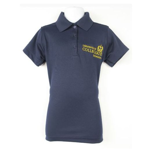 Female Short Sleeve Dri-Fit Polo Shirt with Collegiate Logo