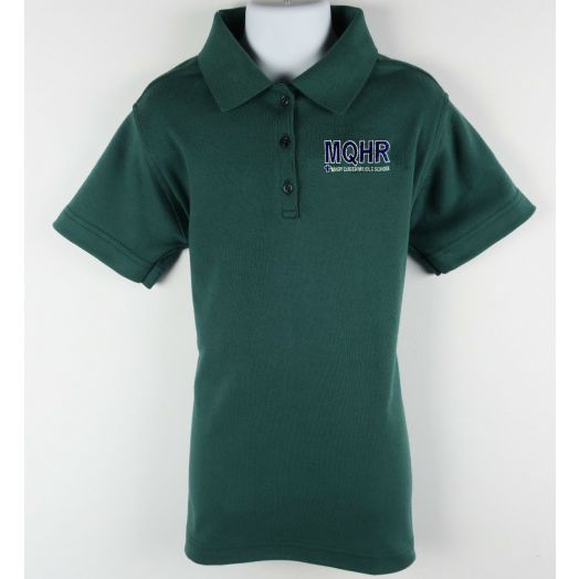 Female Short Sleeve Polo Shirt with Mary Queen Logo