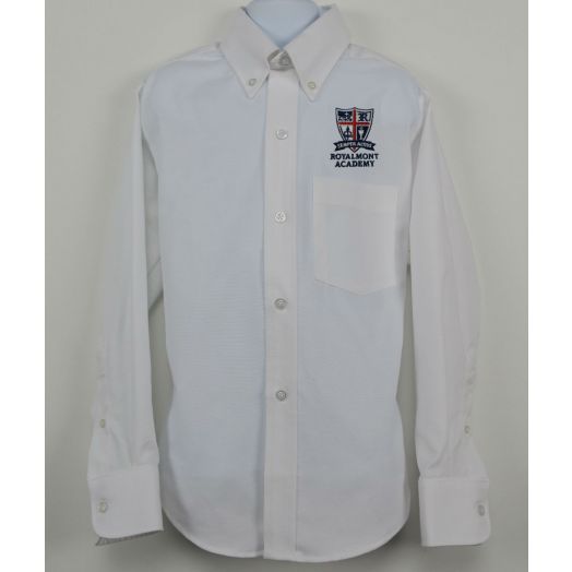 Mens Long Sleeve Oxford Shirt with Royalmont Logo