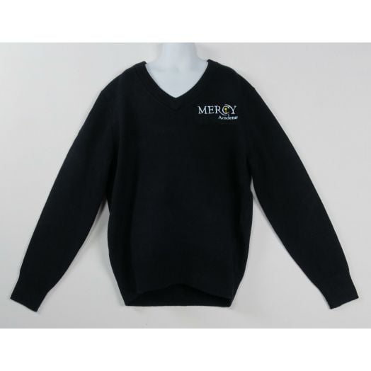 V-Neck Pullover Sweater with Mercy Logo