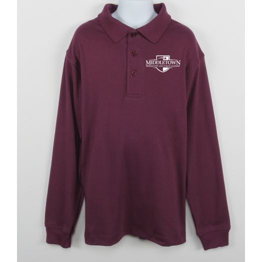 Long Sleeve Polo Shirt with Middletown Prep & Fitness Logo