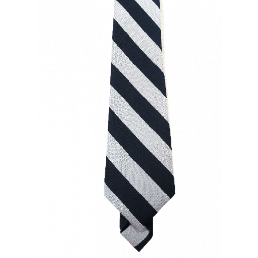 Navy/Silver Collegiate Striped Tie
