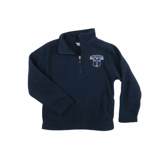 1/4 Zip Fleece Pullover with Our Lady of Lordes Logo