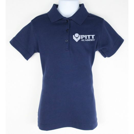 Female Short Sleeve Polo Shirt with Pitt Academy Logo